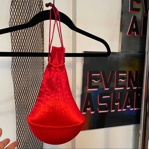 Issey Miyake Pleats Please Red Hemisphere Pouch Great Condition $100